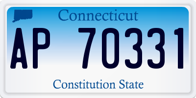 CT license plate AP70331