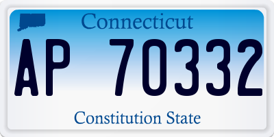 CT license plate AP70332