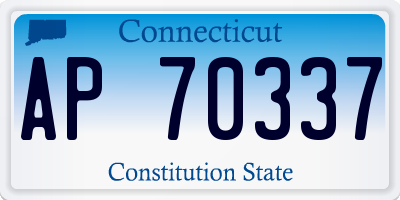 CT license plate AP70337