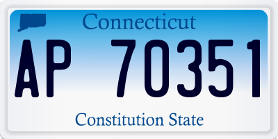 CT license plate AP70351