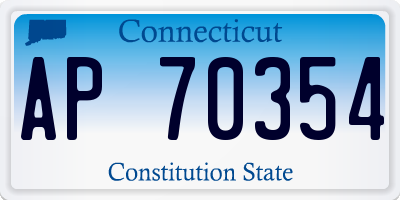CT license plate AP70354
