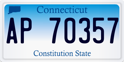 CT license plate AP70357