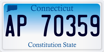 CT license plate AP70359