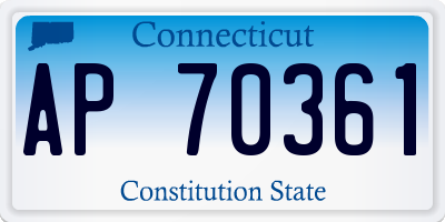 CT license plate AP70361