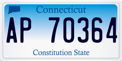 CT license plate AP70364