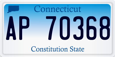 CT license plate AP70368
