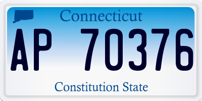 CT license plate AP70376