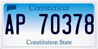 CT license plate AP70378