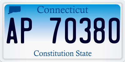 CT license plate AP70380