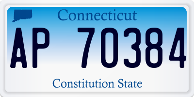 CT license plate AP70384