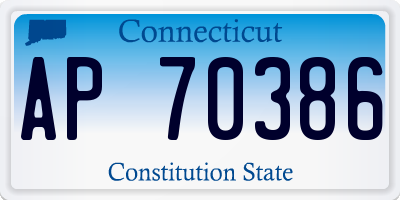 CT license plate AP70386