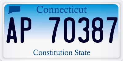 CT license plate AP70387