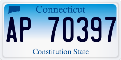 CT license plate AP70397