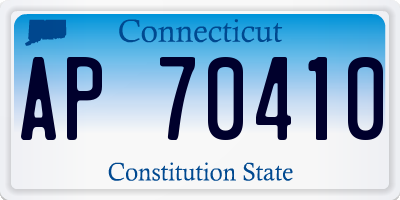 CT license plate AP70410