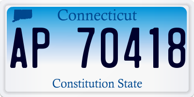CT license plate AP70418