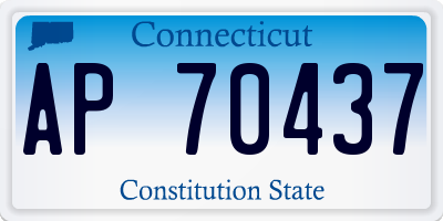 CT license plate AP70437