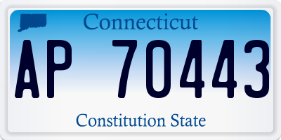CT license plate AP70443