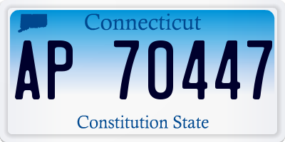 CT license plate AP70447