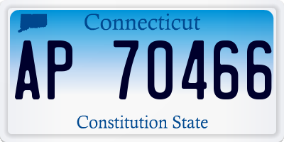 CT license plate AP70466