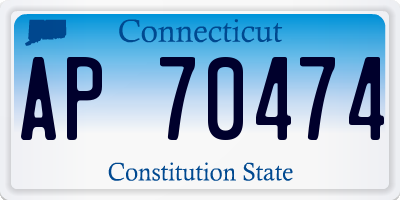 CT license plate AP70474