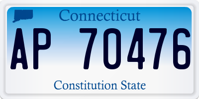 CT license plate AP70476