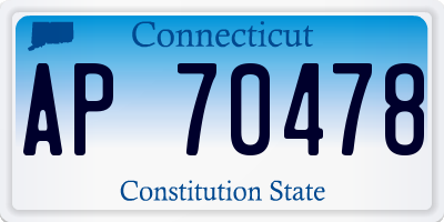 CT license plate AP70478