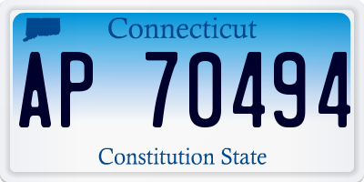 CT license plate AP70494