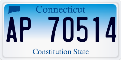 CT license plate AP70514