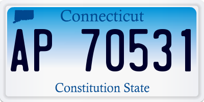 CT license plate AP70531
