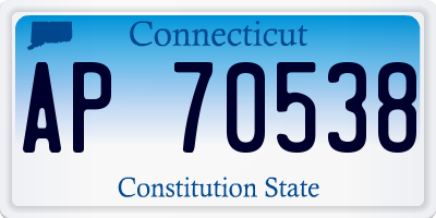 CT license plate AP70538