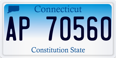 CT license plate AP70560