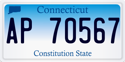 CT license plate AP70567