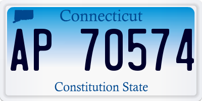 CT license plate AP70574