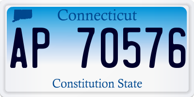CT license plate AP70576