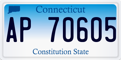 CT license plate AP70605