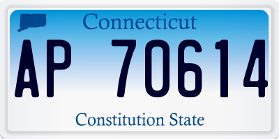 CT license plate AP70614