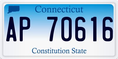 CT license plate AP70616