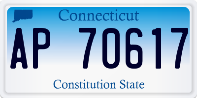 CT license plate AP70617