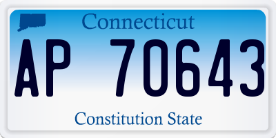 CT license plate AP70643