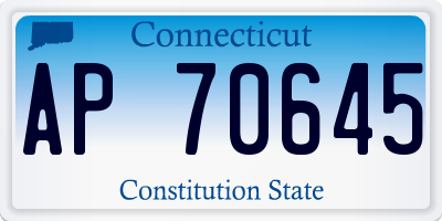 CT license plate AP70645
