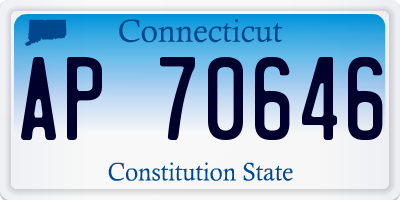CT license plate AP70646