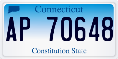 CT license plate AP70648