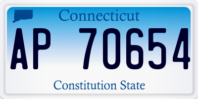 CT license plate AP70654