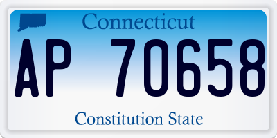 CT license plate AP70658