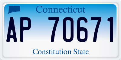 CT license plate AP70671