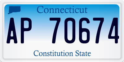 CT license plate AP70674