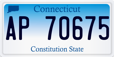 CT license plate AP70675