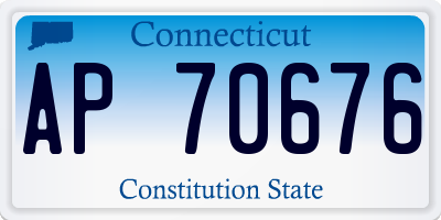 CT license plate AP70676