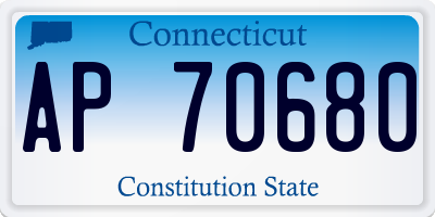 CT license plate AP70680