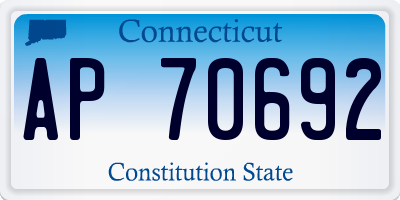CT license plate AP70692
